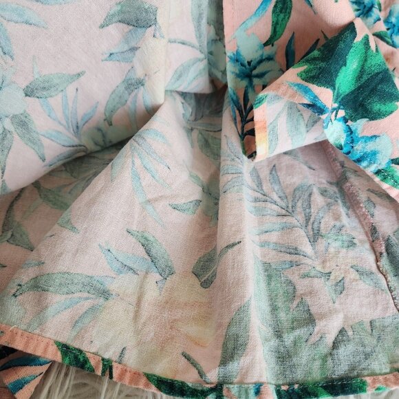 WOMAN WITHIN Linen Maxi Midi Skirt Womens 18 / 20 Large Tropical Florals Pull On - Picture 11 of 14